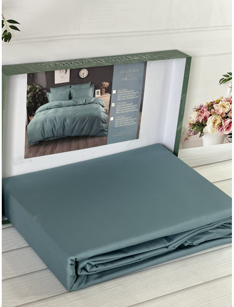 Petrol сатинова постільна білизна євро розміру. Word of dream.