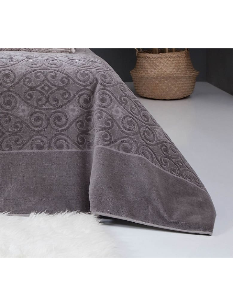 Hanzade gri велюрове простирадло 200х220см. Brlizza Туреччина