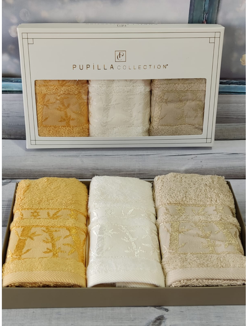 Pupilla Elit koyu krem 30х50см., 3в1. Бамбукові рушники.