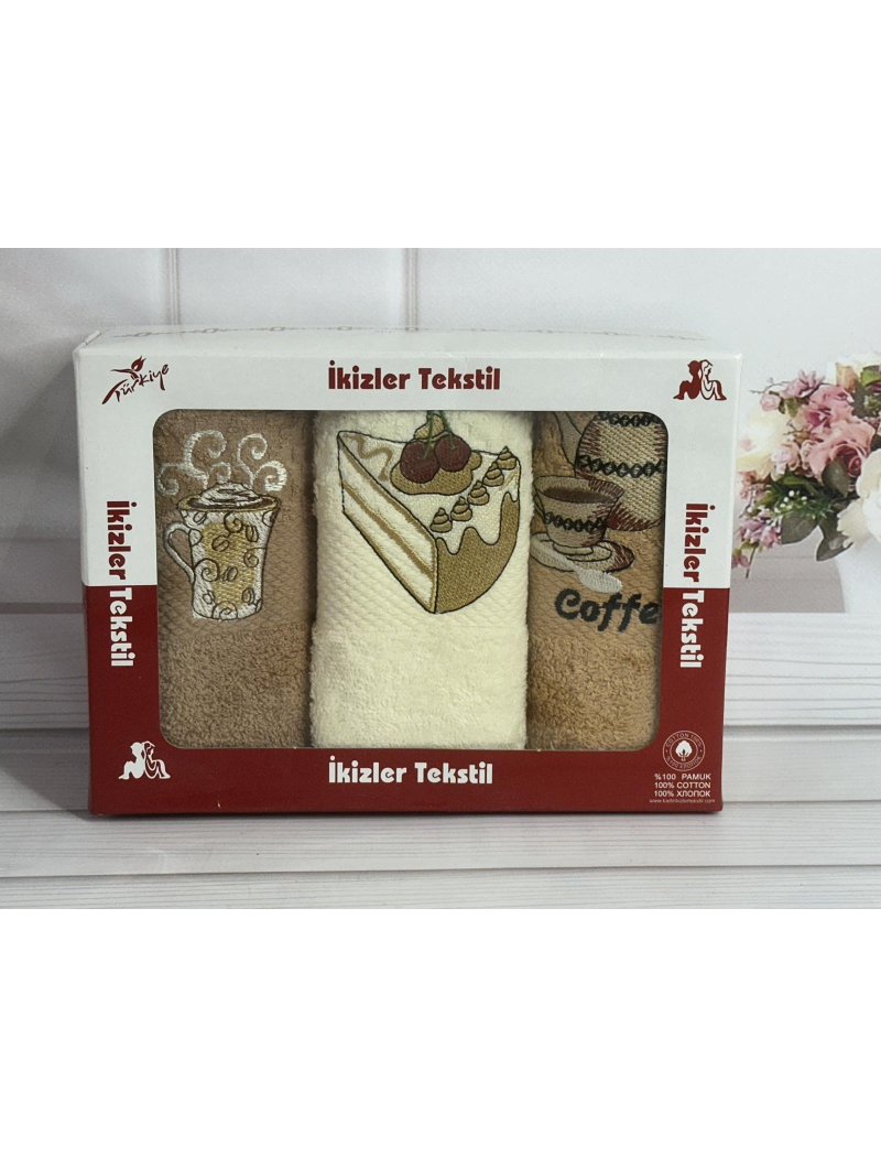 ikizler 001 40х60см., 3 шт/уп., кухонні махрові рушники.