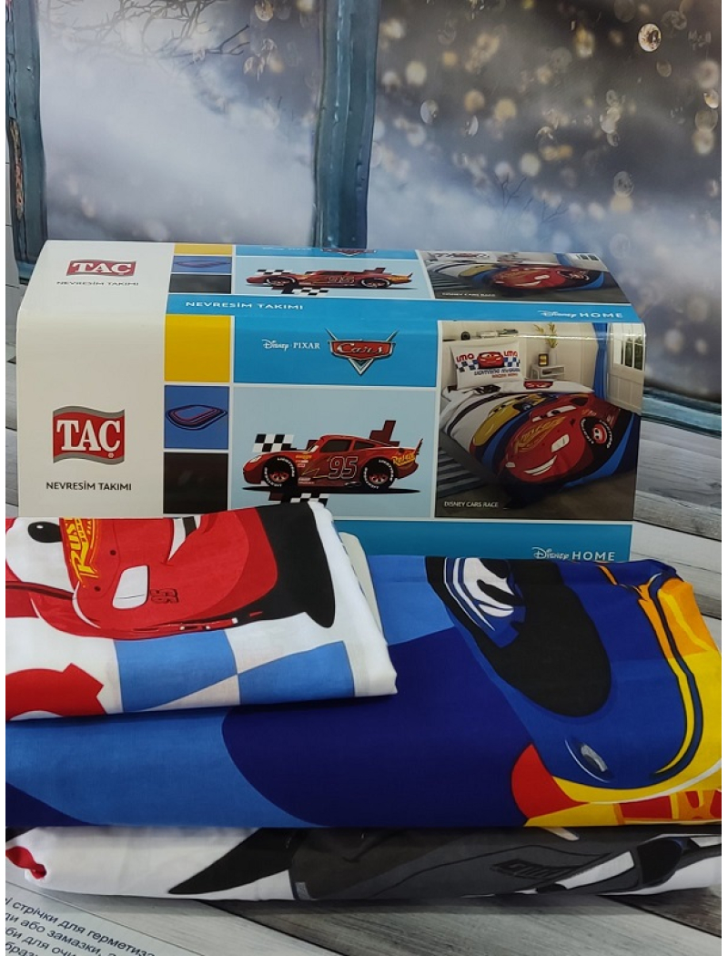 Rinsy cars roce полуторна дитяча постіль. Ранфорс. TAC Туреччина.