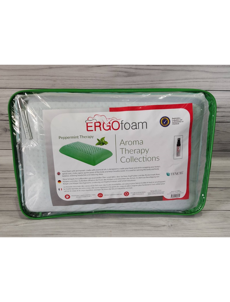 Ортопедическая подушка парфумированная Ergo foam Mint