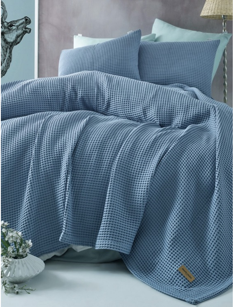 Blue вафельне протирадло з наволочками 240х260см. Marie Claire Туреччина.