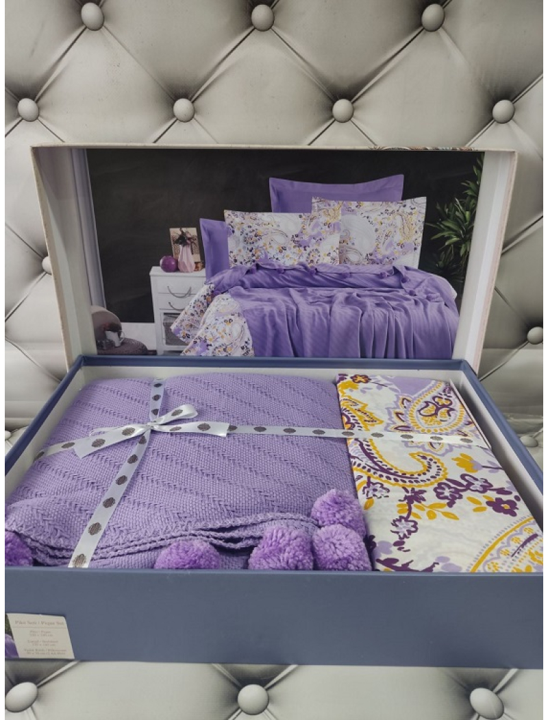 lila літнія постільна білизна з покривалом. Бавовна. First class Туреччина