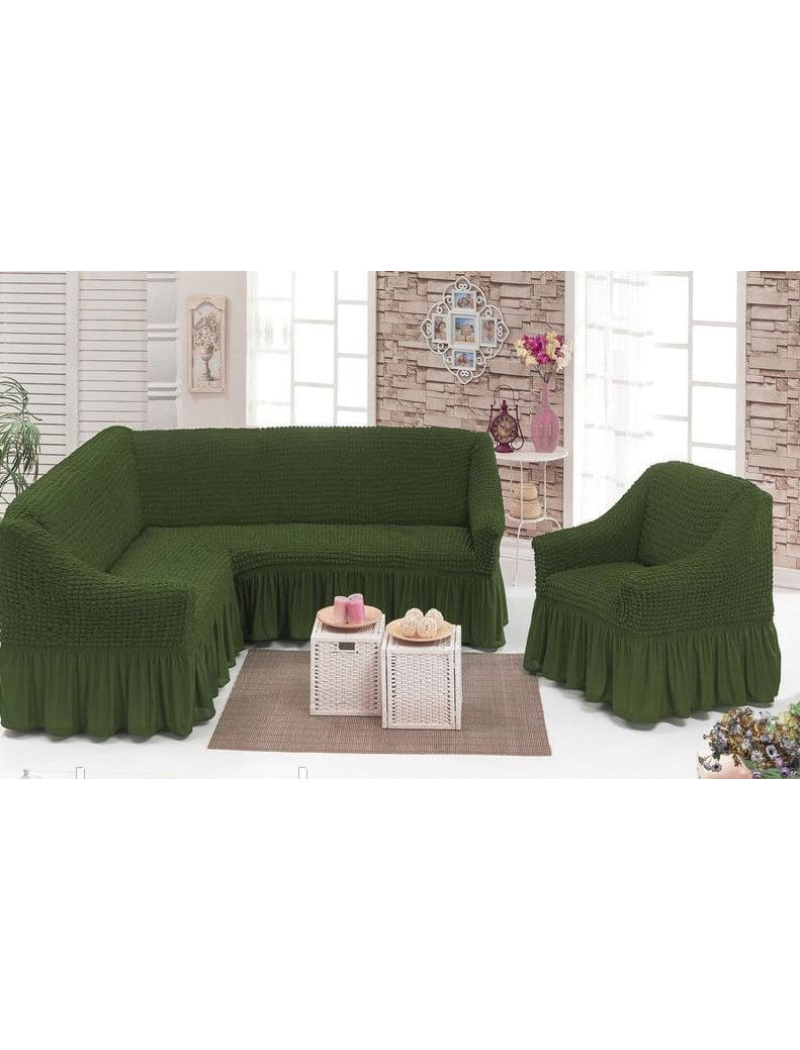 Golden. Yesil чохол на угловий диван. Туреччина