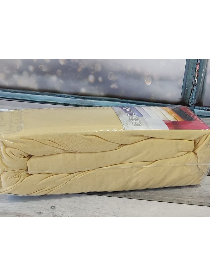 Yellow трикотажне простирадло на резинці 180х200см. Best class Туреччина.