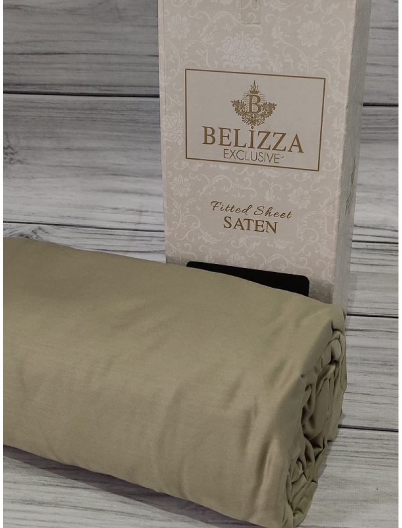 Haki 180х200см., сатинове простирадло на резинці. Belizza Туреччина.