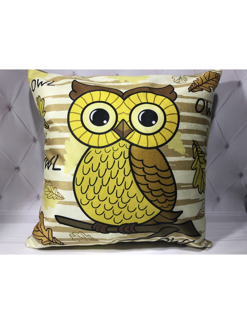 Owl sari Декоративні наволочки 45х45см. Dijital принт. Туреччина.