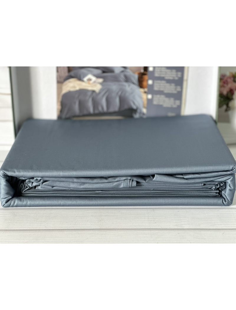 Blue сатинова постільна білизна євро розміру. Word of dream.