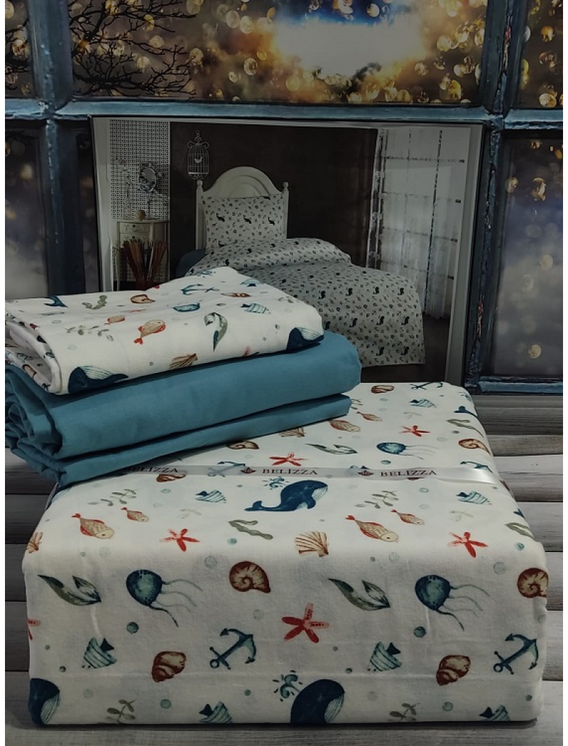 Marin фланелева постіль. Полуторний розмір. Belizza Туреччина.