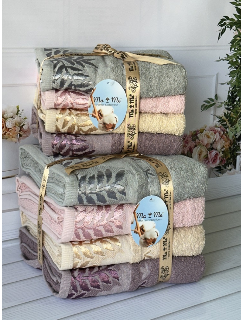 Mame vetka 70х140см., 4 шт/уп. Полотенца. Хлопок. (5198-vtk)