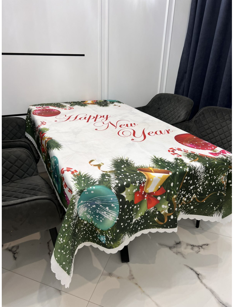 СТ.Новорічна скатертина 150х215см. Поліестер. Туреччина.