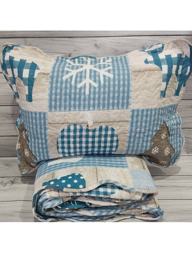 9863 mavi стботане покривало 250х260см. Бавовна. Miss Bella Туреччина