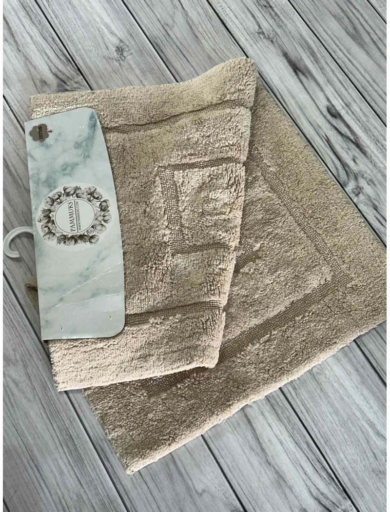 Kvadrat bej. Килимки в ванну кімнату 2в1. Pammuks Collection Туреччина