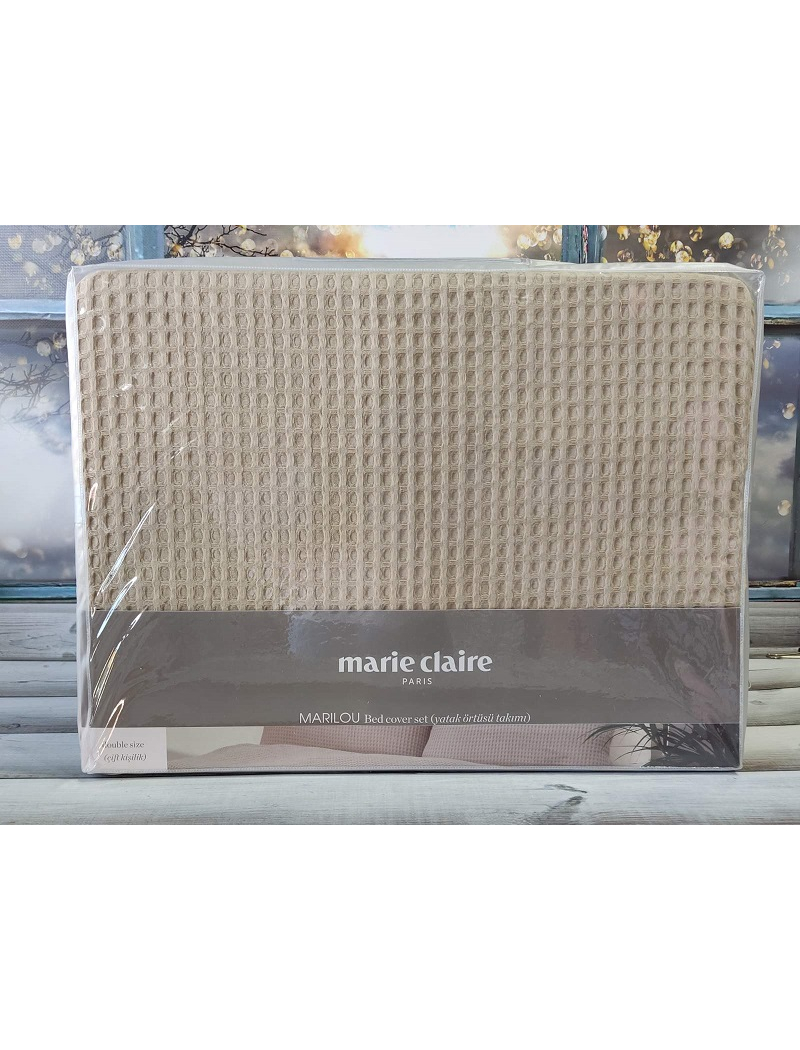 Bej вафельне протирадло з наволочками 240х260см. Marie Claire Туреччина.