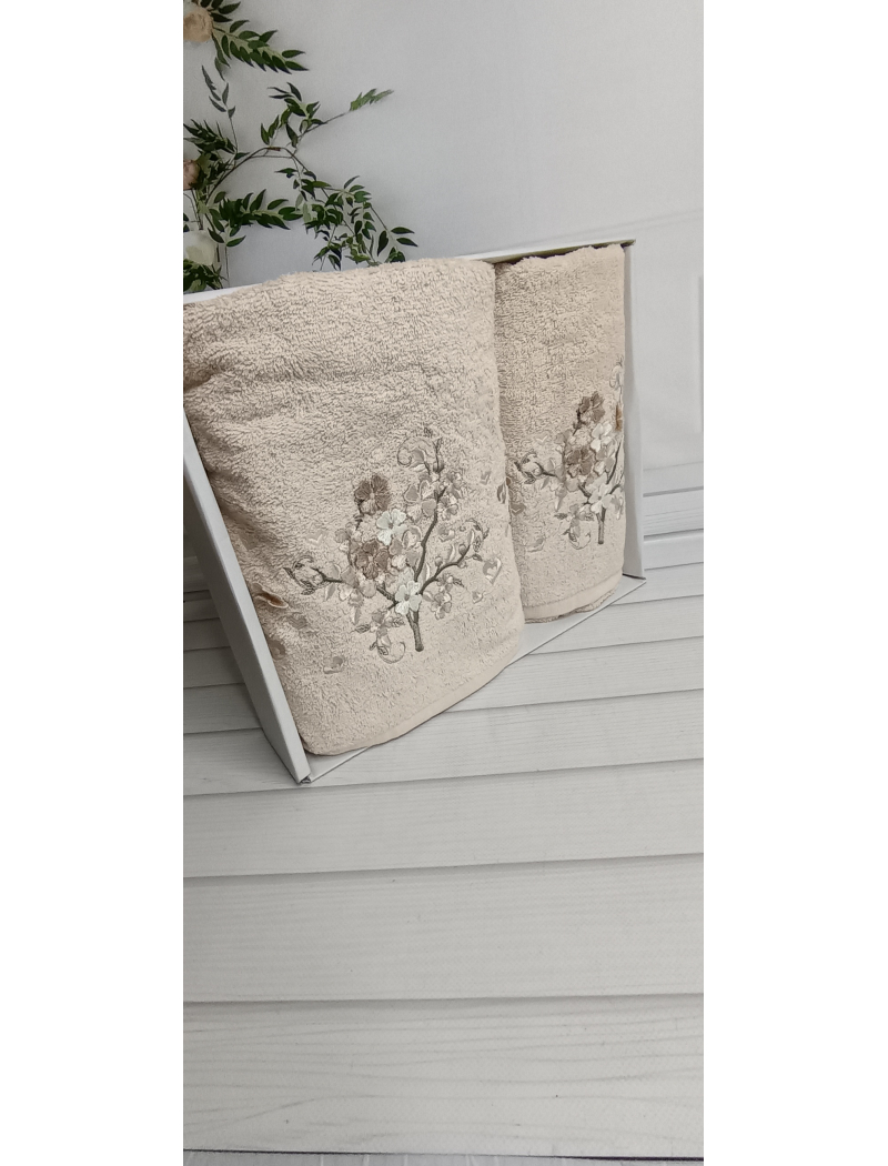 Piante sacura bej 3D 2в1 бавовняні рушники.Туреччина.