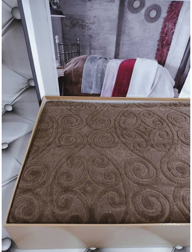 Hanzade kahve велюрове простирадло 200х220см. Brlizza Туреччина
