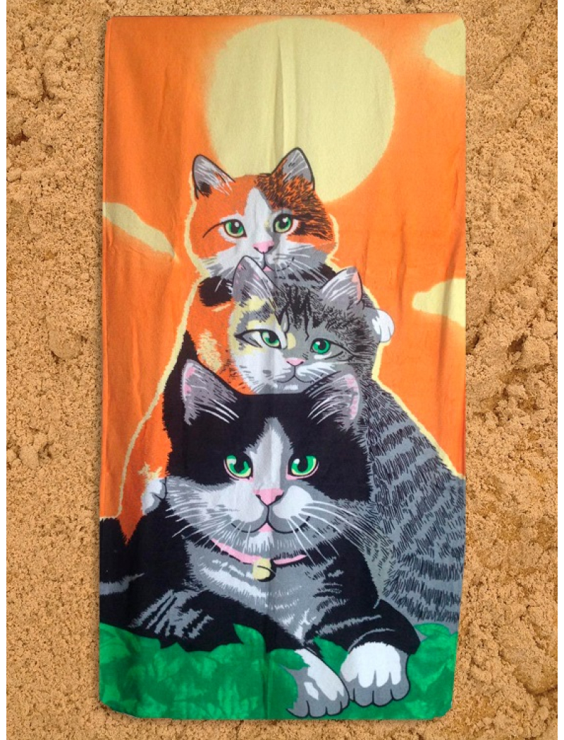 Пляжное полотенце Cats 75х150см. Турция.