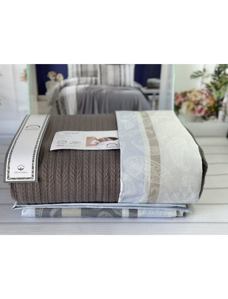 Antrasit Літній набір з Плед машинна в'язка. Romeo home Туреччина