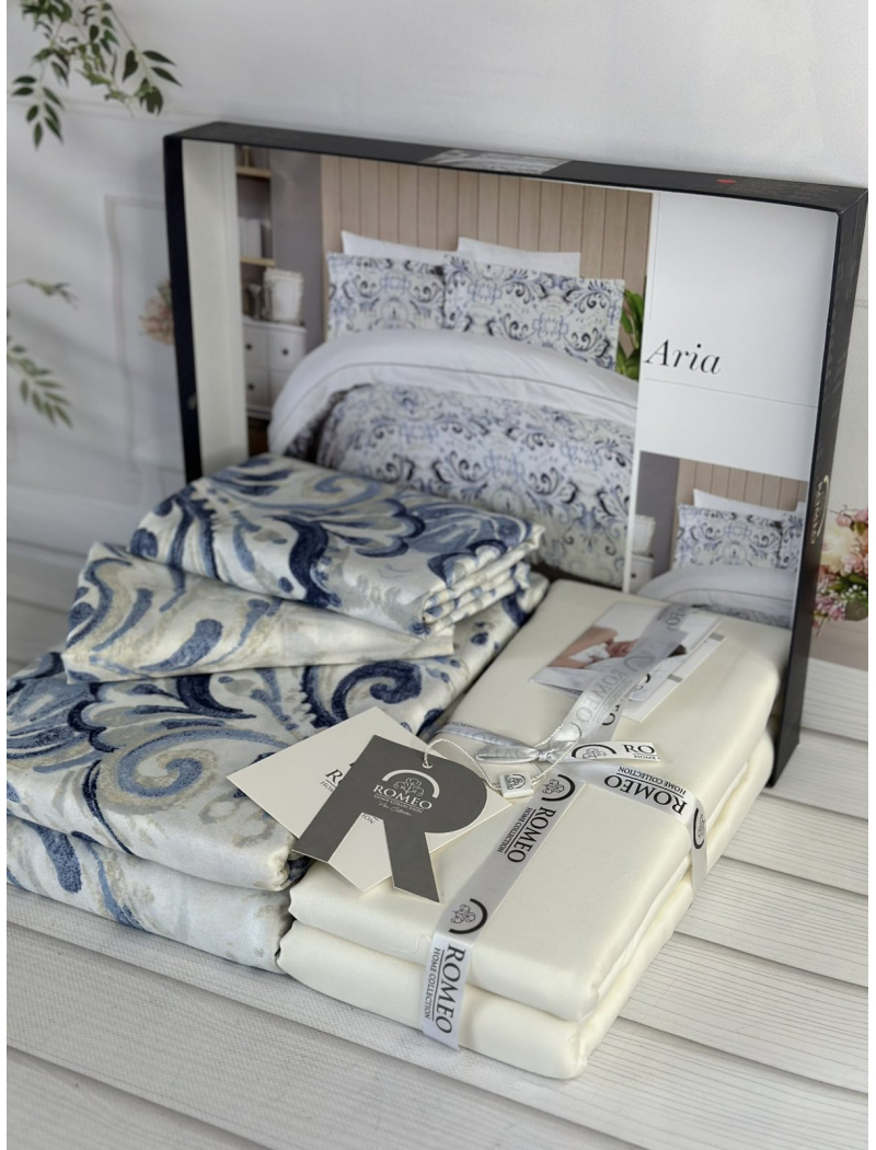 Aria сатинова постільна білизна. Євро розмір. Romeo home Туреччина.