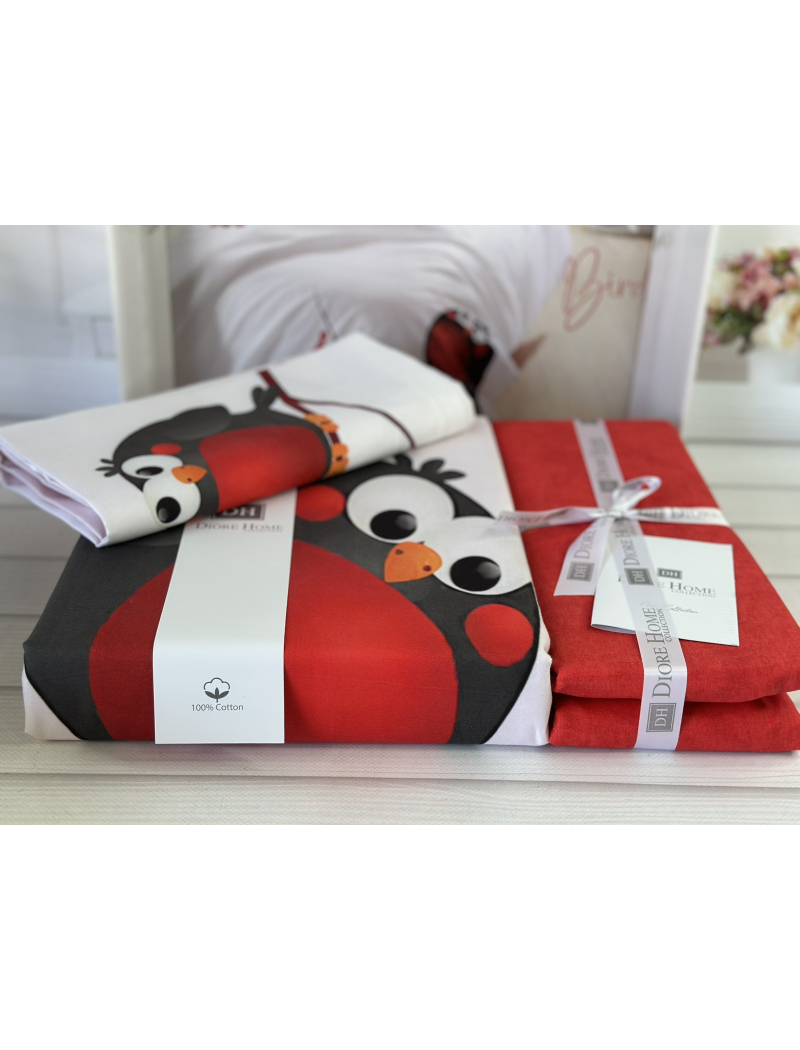 Bird дитча полуторна постільна білизна. Ранфорс. Romeo home Туреччина.
