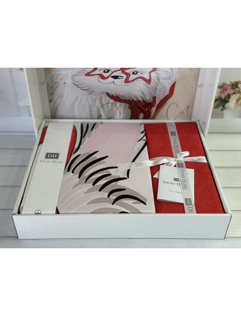 Cat дитча полуторна постільна білизна. Ранфорс. Romeo home Туреччина.