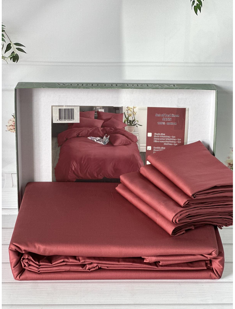 Kiremit сатинова постільна білизна євро розміру. Word of dream.