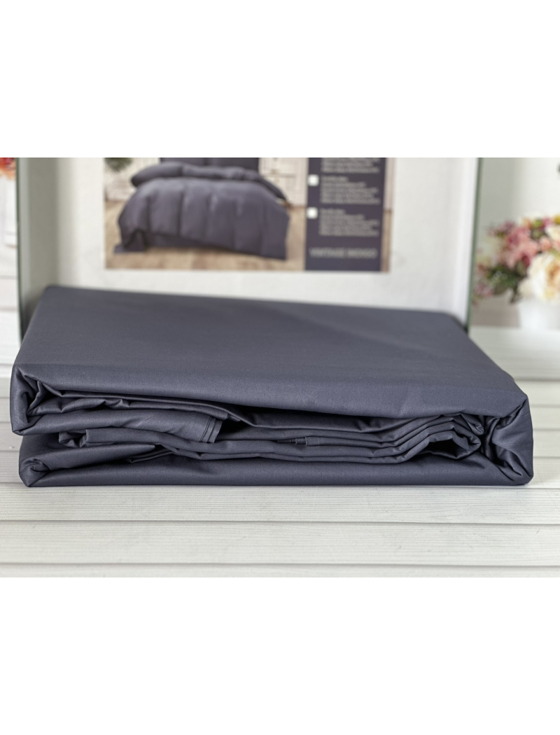 Antrasit сатинова постільна білизна євро розміру. Word of dream.