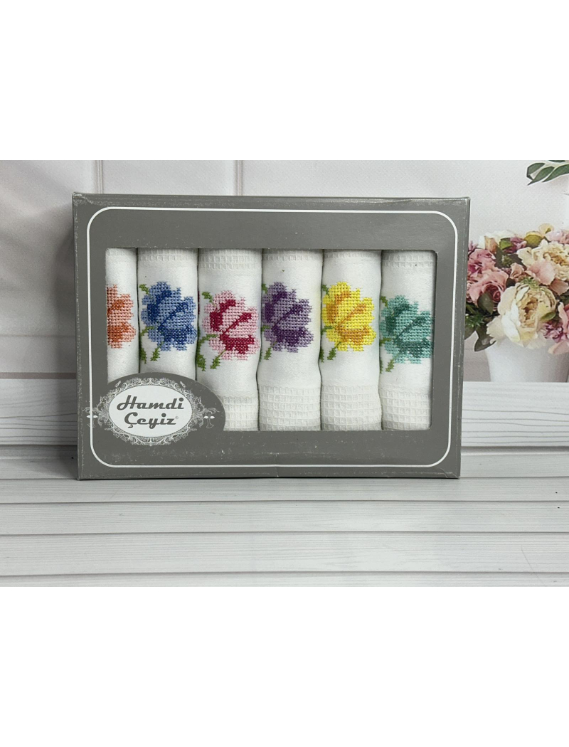 Hamdi beyaz45х70см., 6 шт/уп. Вафельні кухонні рушники.