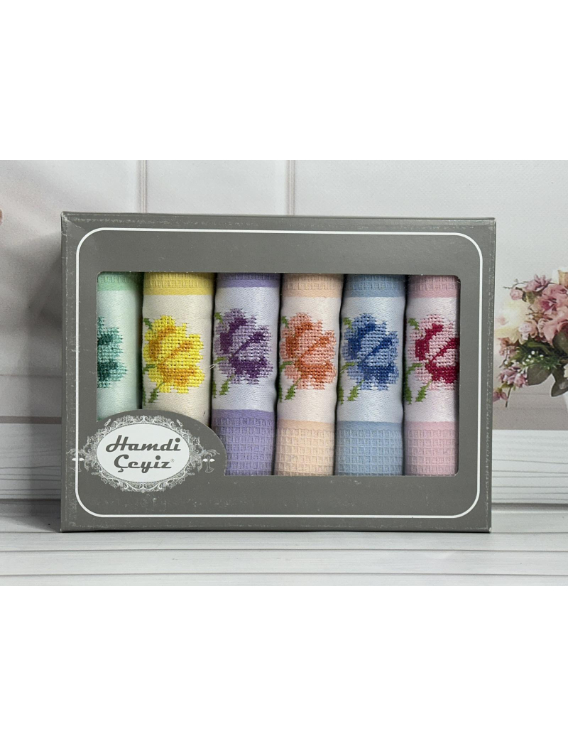 Hamdi renki 45х70см., 6 шт/уп. Вафельні кухонні рушники.