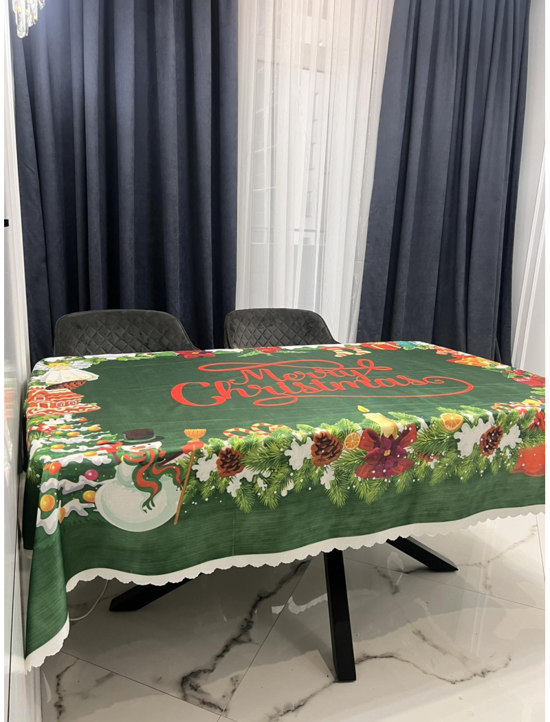 СТ.Новорічна скатертина 150х215см. Поліестер. Туреччина.