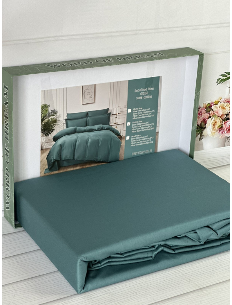 Skay сатинова постільна білизна євро розміру. Word of dream.