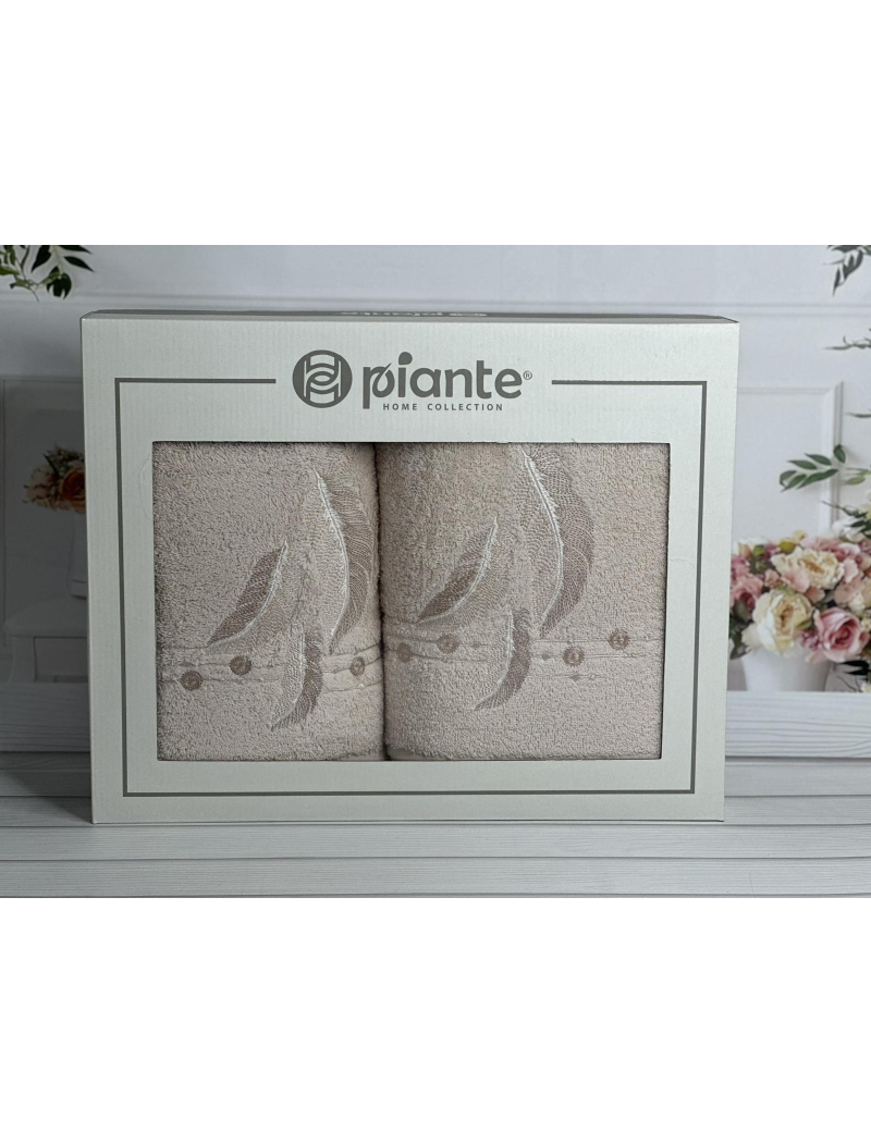 Piante pero bej 3D 2в1 бавовняні рушники.Туреччина.