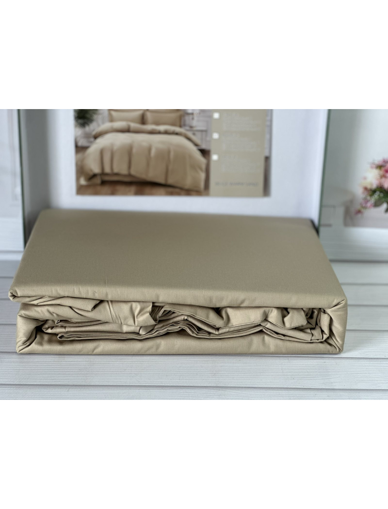 Bej сатинова постільна білизна євро розміру. Word of dream.