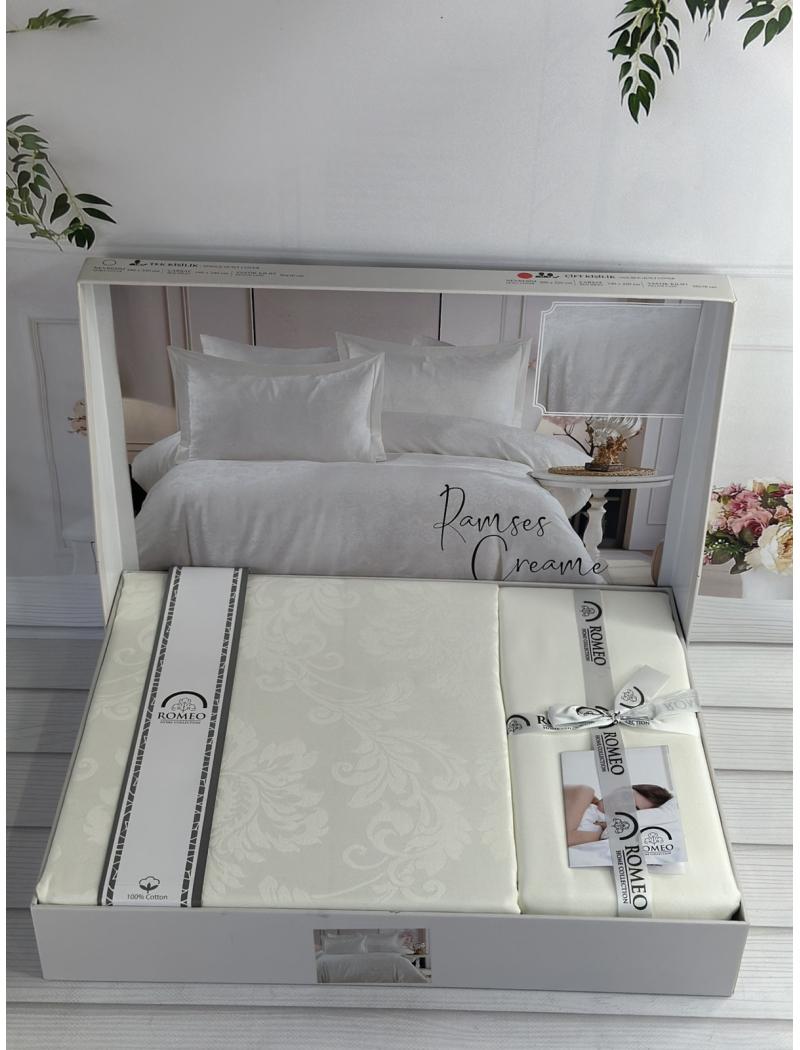 Ramses Krem жаккардова постіль, євро розмір. Romeo home Туреччина.