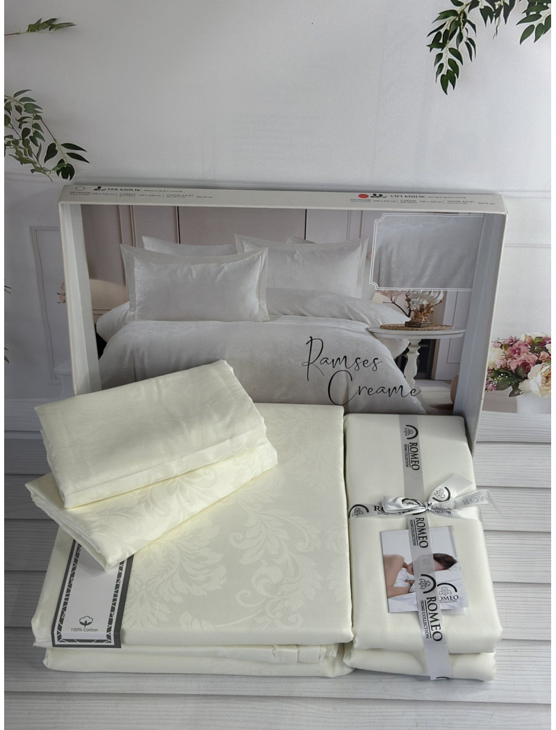 Ramses Krem жаккардова постіль, євро розмір. Romeo home Туреччина.