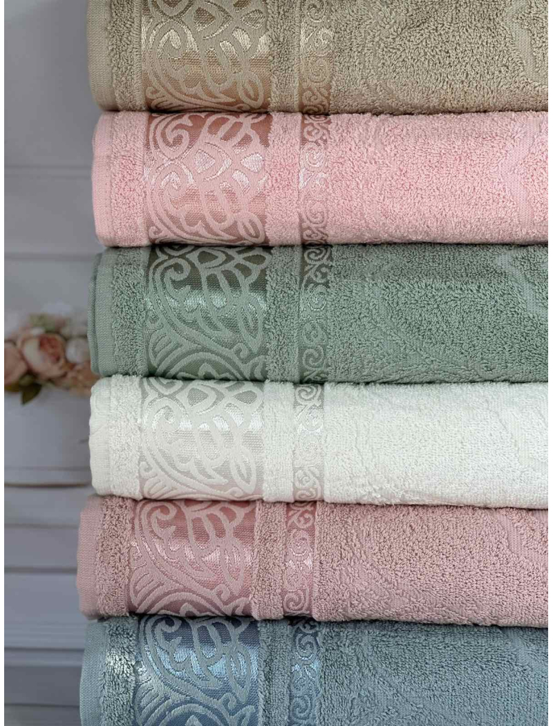 Saki Durul махрові рушники 70х140см., 6 шт/уп. Туреччина