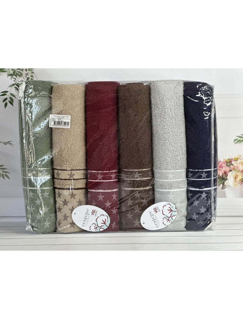 Vip cotton Star махрові рушники 50х90см., 6 шт/уп. CestepeТуреччина.