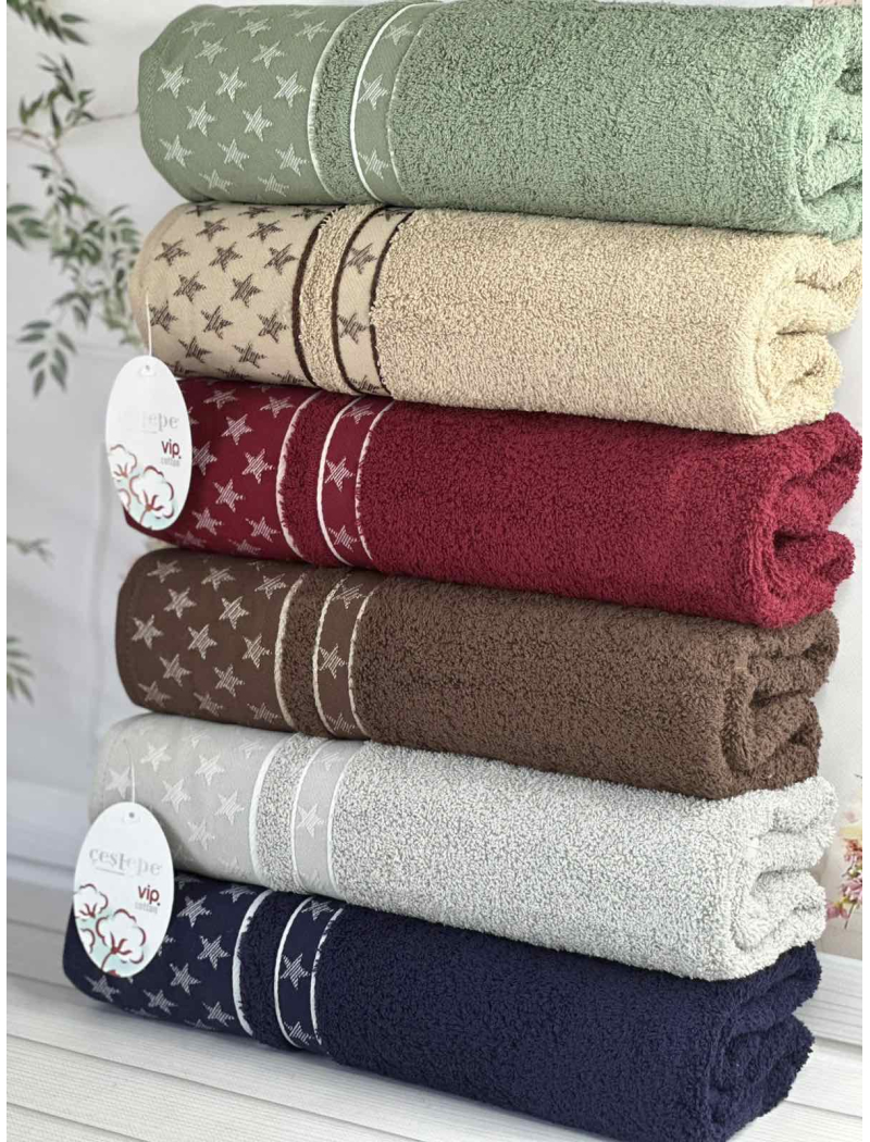 Vip cotton Star махрові рушники 50х90см., 6 шт/уп. CestepeТуреччина.