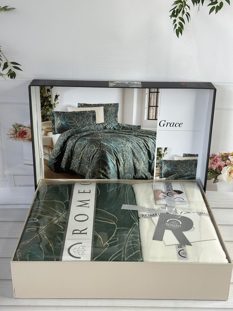 Grace сатинова постільна білизна. Євро розмір. Romeo home Туреччина.