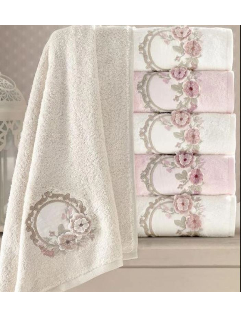 Hayal rose 3D бамбукові рушники 50х90см., 6 шт/уп. Pupilla Туреччина.