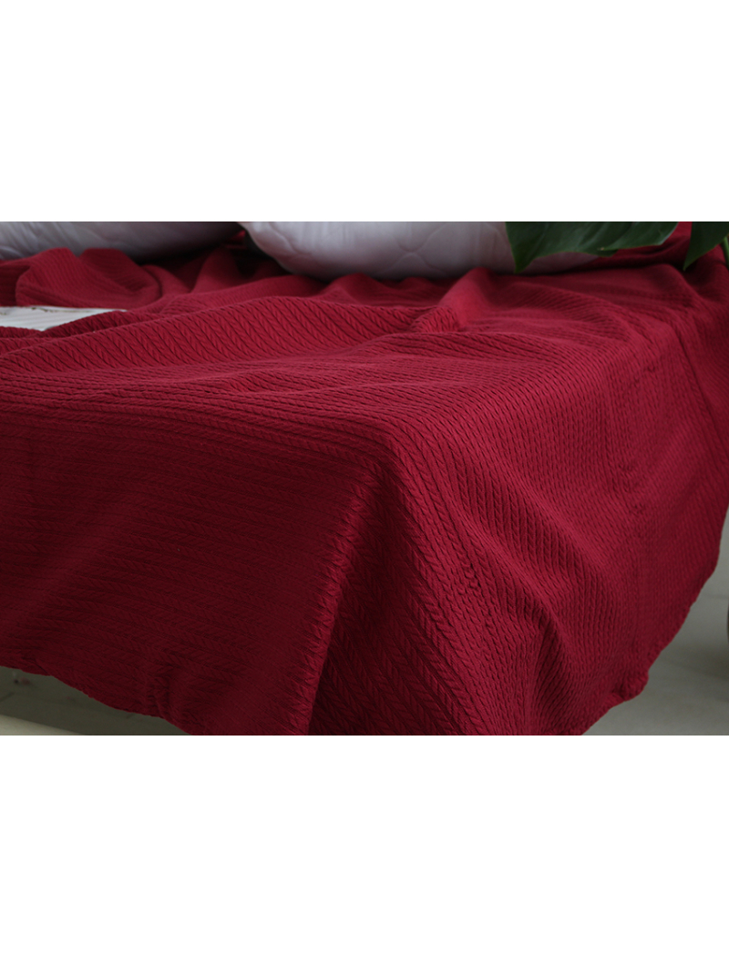 Простынь-покрывало пике 160х235 см. Косичка бордо
