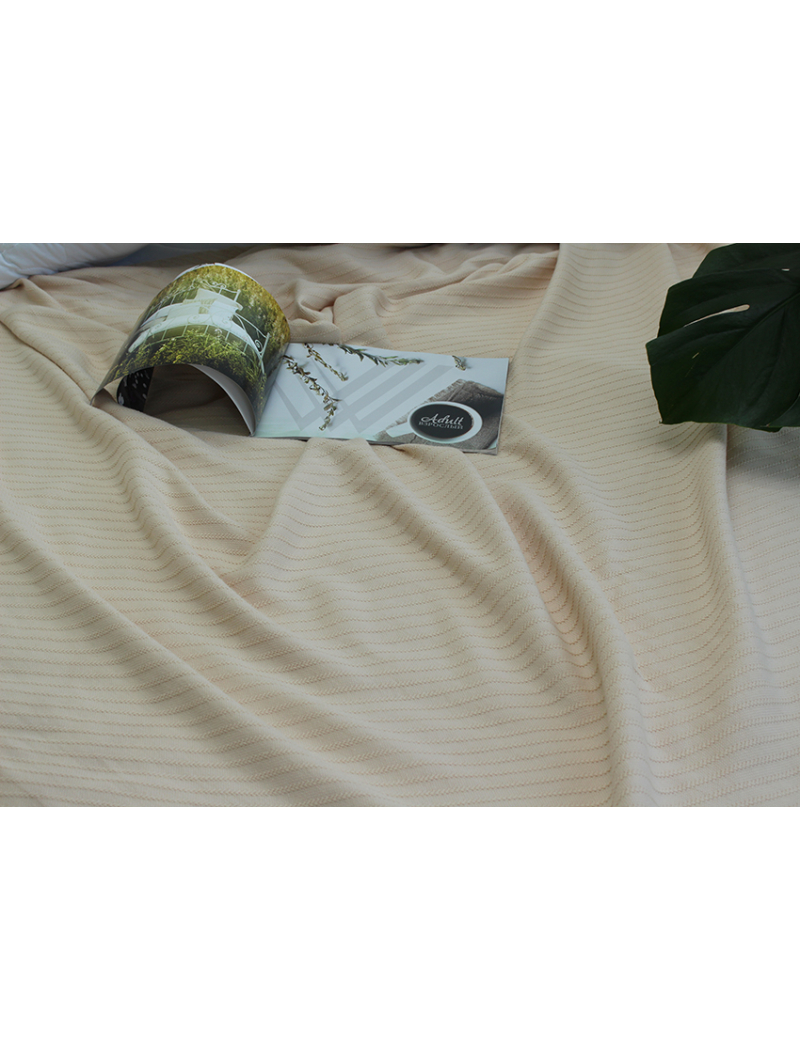 Простынь-покрывало пике 160х235 см. Полоса бежевая