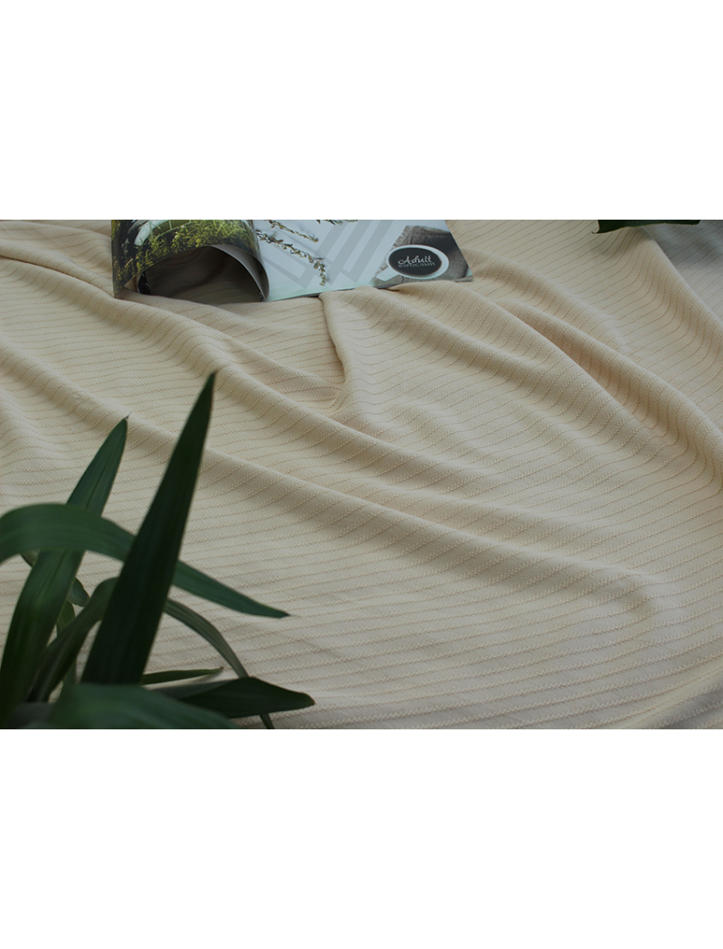 Простынь-покрывало пике 160х235 см. Полоса бежевая