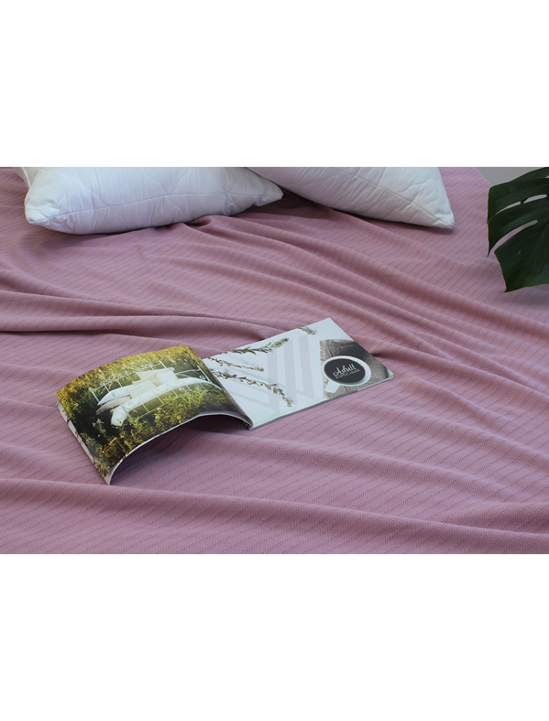 Простынь-покрывало пике 160х235 см. Полоса лиловая