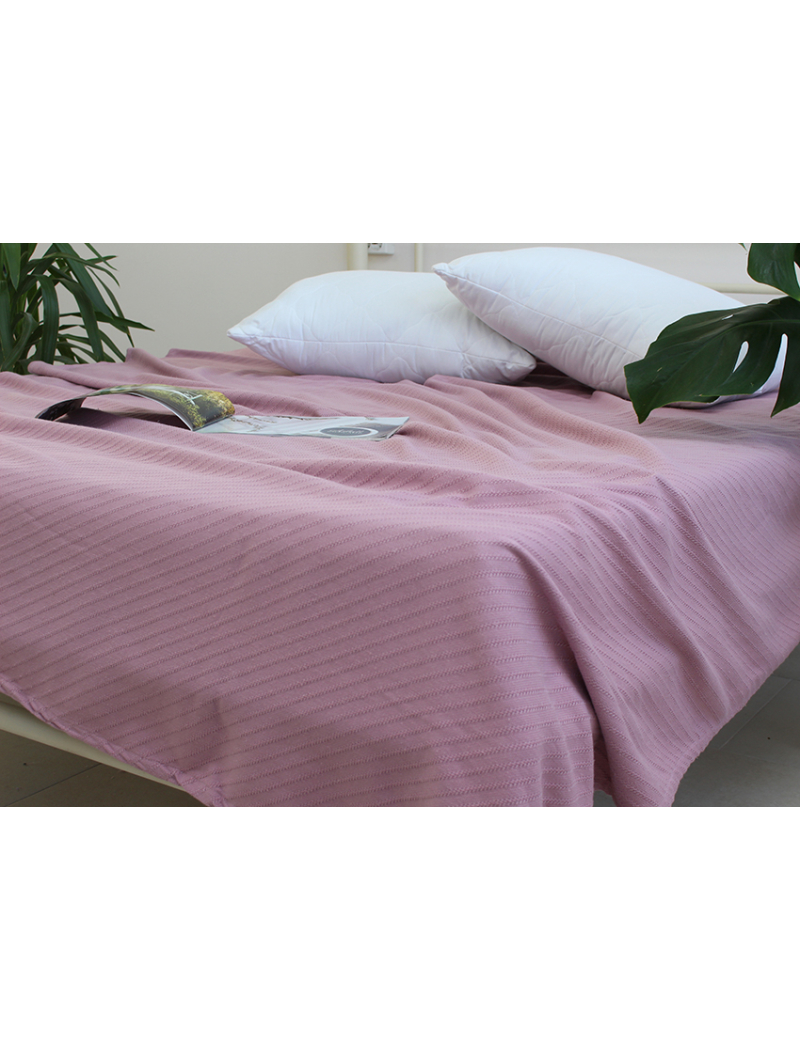 Простынь-покрывало пике 200х235 см. Полоса лиловая