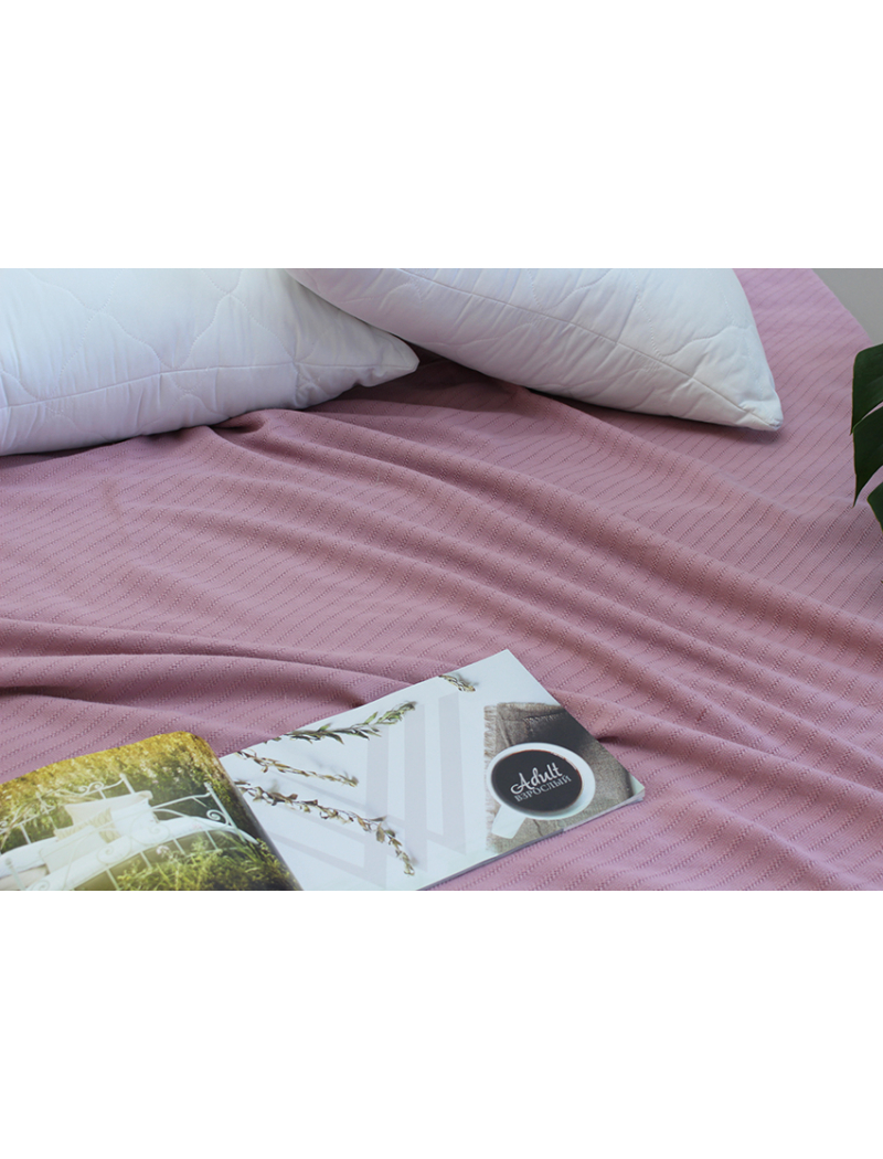 Простынь-покрывало пике 200х235 см. Полоса лиловая