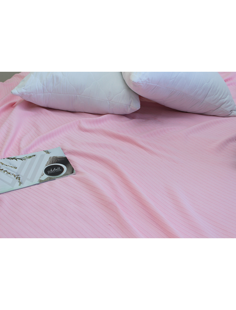 Простынь-покрывало пике 200х235 см. Полоса розовая