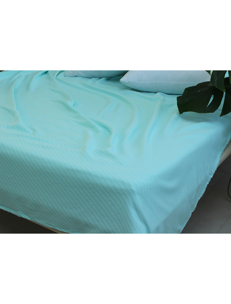 Простынь-покрывало пике 200х235 см. Полоса ментол