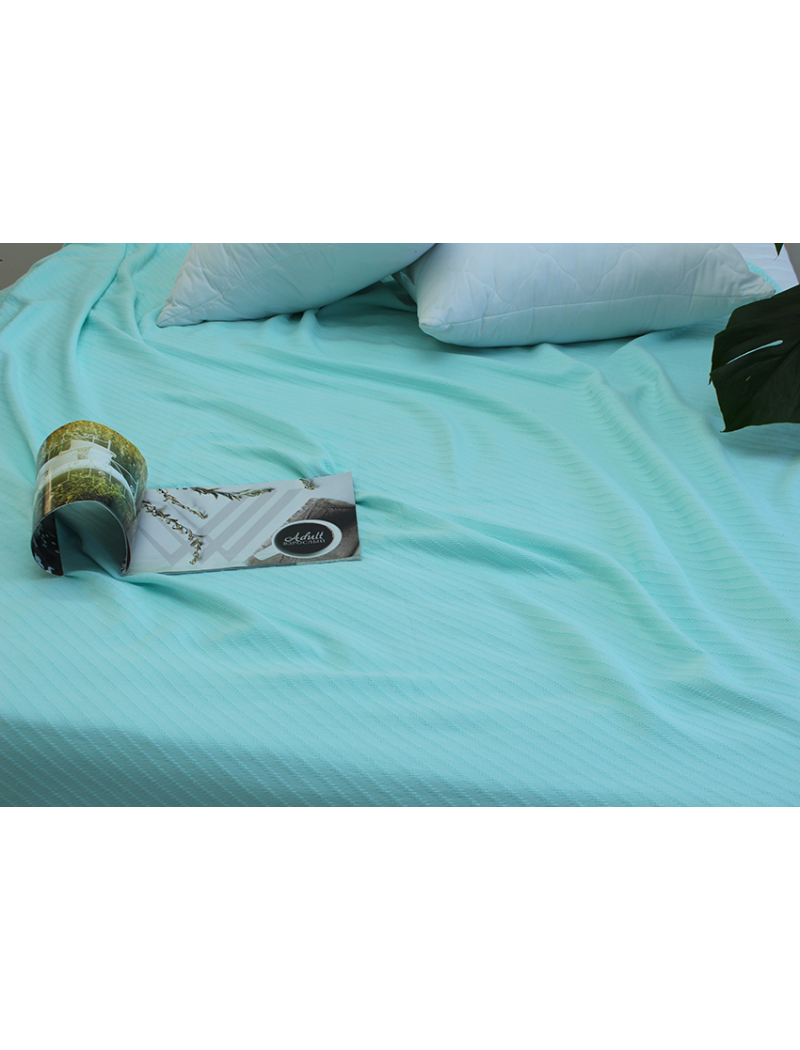 Простынь-покрывало пике 200х235 см. Полоса ментол